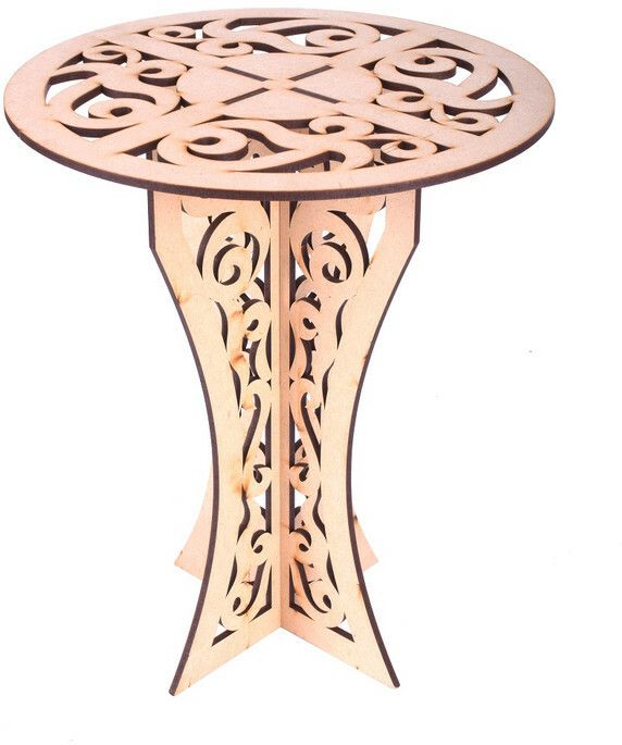 Round PlyWood Cake and Dessert Pedestal Display Stand for Dining Table Wooden Cake Server-image-44