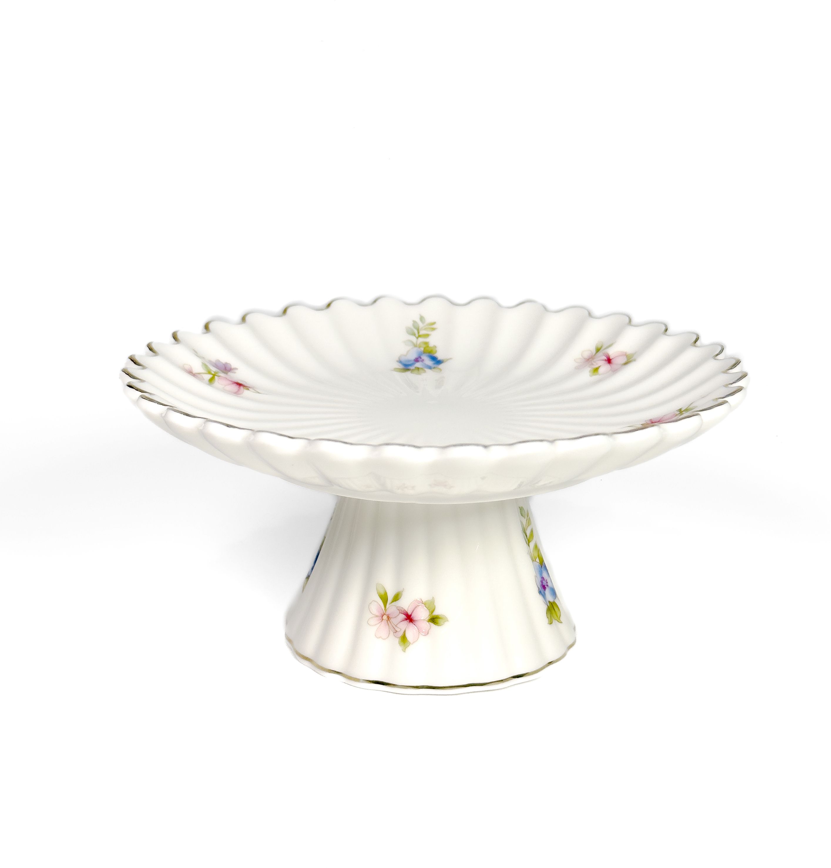 mgeezz Vintage Floral Ceramic Cake Stand, Premium Porcelain Dessert - Round Ceramic Cake Server-picture-11