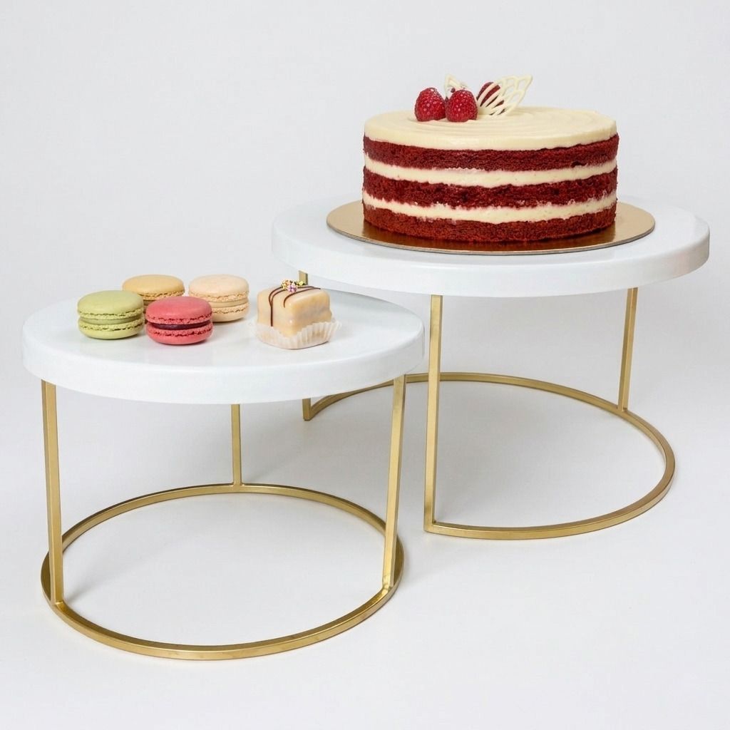 Elegant 2-Tier Iron Cake Stand Set – Modern Birthday Party Dessert Pedestals Iron Cake Server-image-40