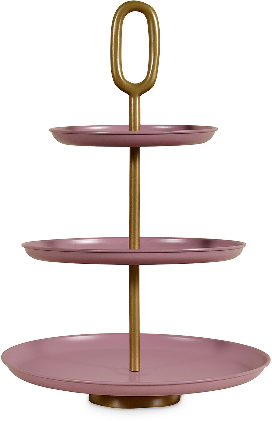 Ovalo Three Tier Cupcake and Dessert Stand (Mauve) Stainless Steel Cake Server-image-24