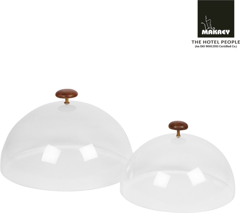 makrey Acrylic Cake Food Cover Dome Cloche 8"/ 20cms & 10"/25.4cms (Pack of 2) Acrylic Cake Server-picture-11