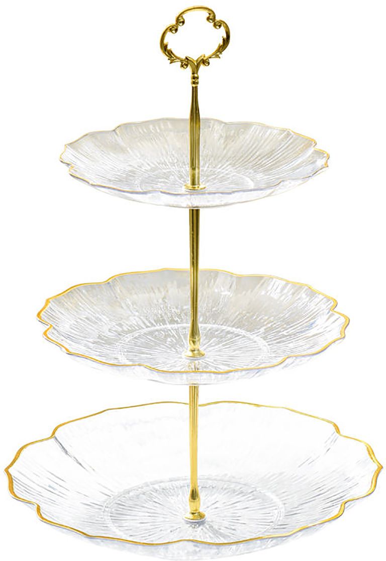 jamboree 3 Tier Cake Stand Round Cupcake Display Stand Clear Acrylic Dessert Fruit Plates Acrylic Cake Server-picture-1