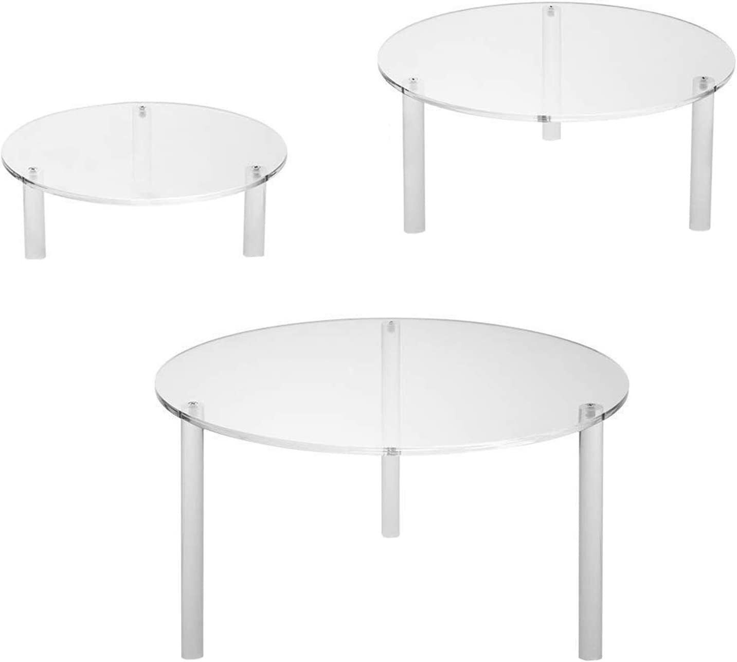 indian decor 222901 Classic Acrylic Cake Display Risers Round Set of 3 Plastic Cake Server-picture-30