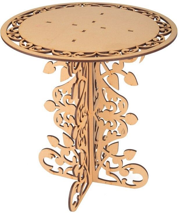 yixt Round PlyWood Cake and Dessert Pedestal Display Stand for Dining Table Wooden Cake Server-picture-39