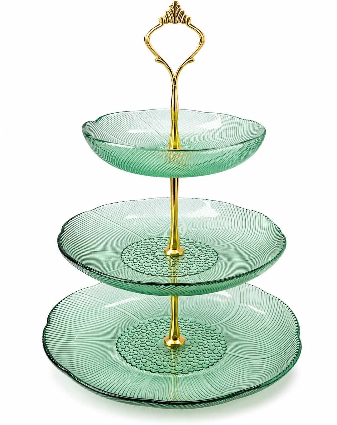 la feunte 3 Tier Platter Borosilicate Glass Cake Server-picture-29