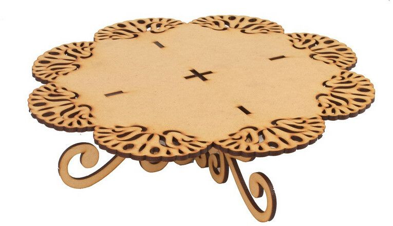 nexat Round PlyWood Cake and Dessert Pedestal Display Stand for Dining Table Wooden Cake Server-picture-25