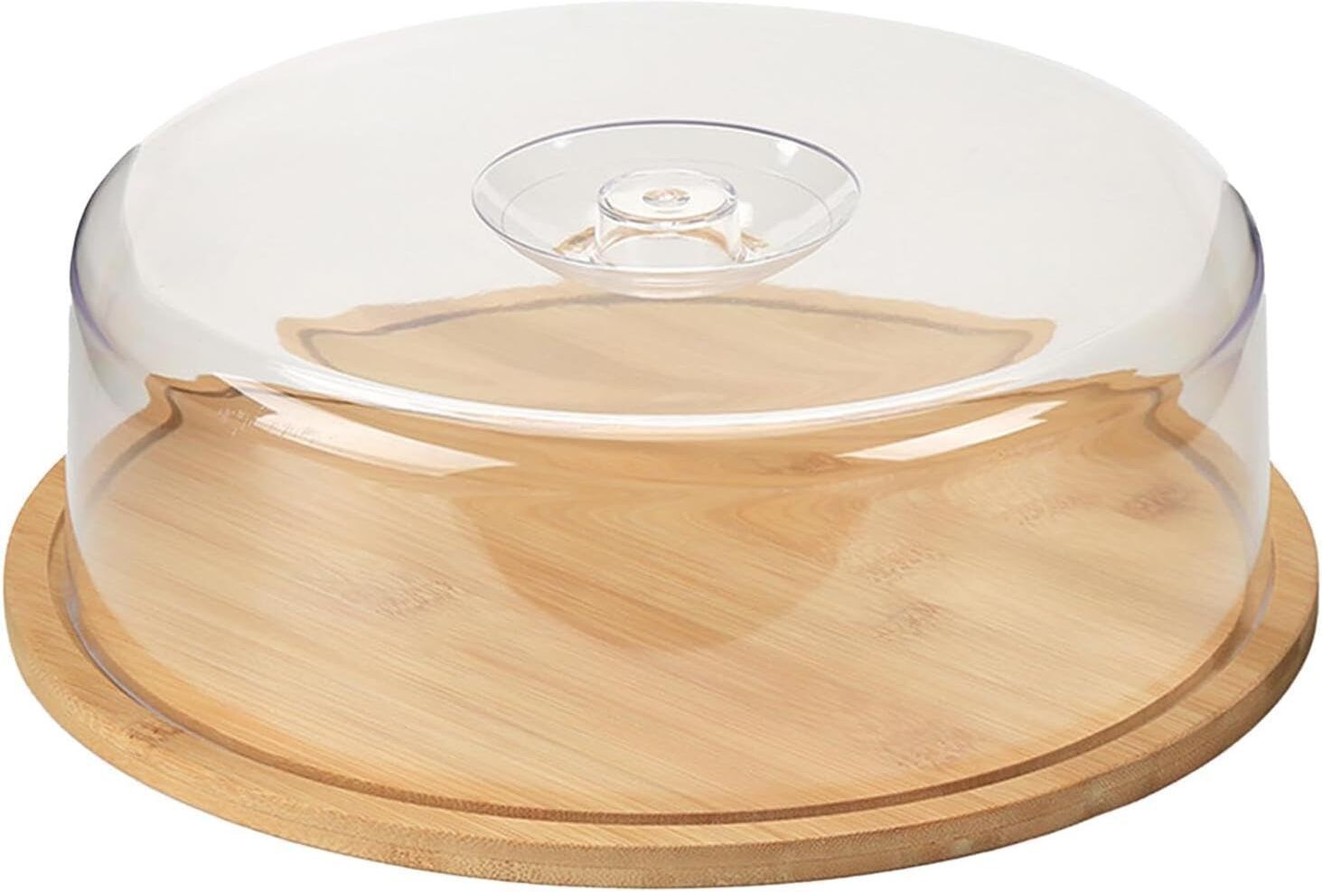 raycraft Premium Wooden Cake Stand with Clear Dome Lid for Fresh Display Wooden, Acrylic Cake Server-picture-33