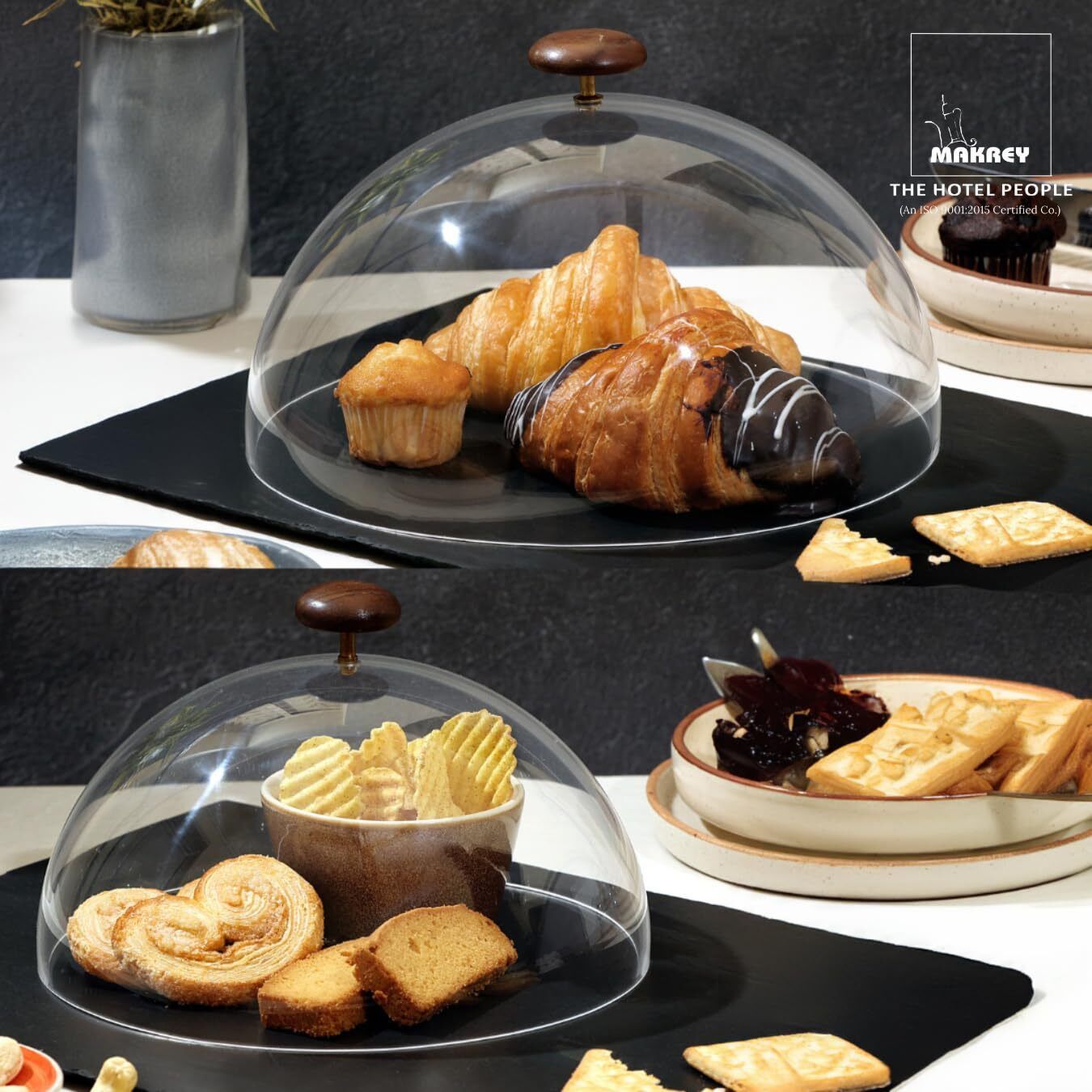 makrey Cake Food Cover Dome Cloche 12"/ 30.5cms Acrylic Cake Server-picture-19