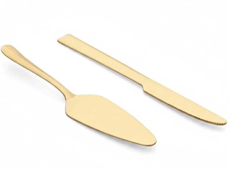 Elegant Cake Knife and Server Set with Thickened Stainless Steel Rounded Edges, Stainless Steel Cake Server-image-13