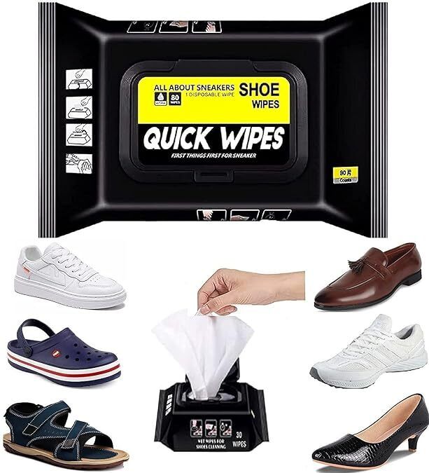 White shoes wipes Cream with Sponge Combo Pack Wipes 80Pcs Brake Shoe-image-1