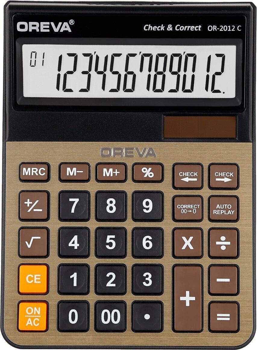 OR 2012 C [BLACK GOLDEN] LARGE DISPLAY CALCULATOR WITH CHECK & CORRECT FinancialCalculator-image-9