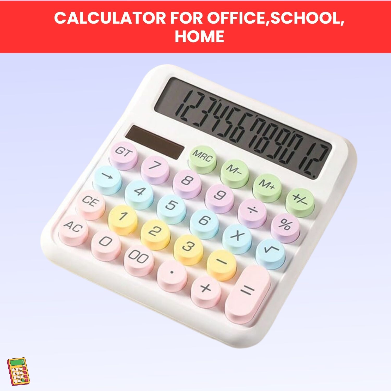 Desktop Cute Calculator, 12-Digit Large Display With Aesthetic Candy ColorE303 Desktop Cute Calculator, 12-Digit Large Display With Aesthetic Candy ColorE303 Basic Calculator-image-35