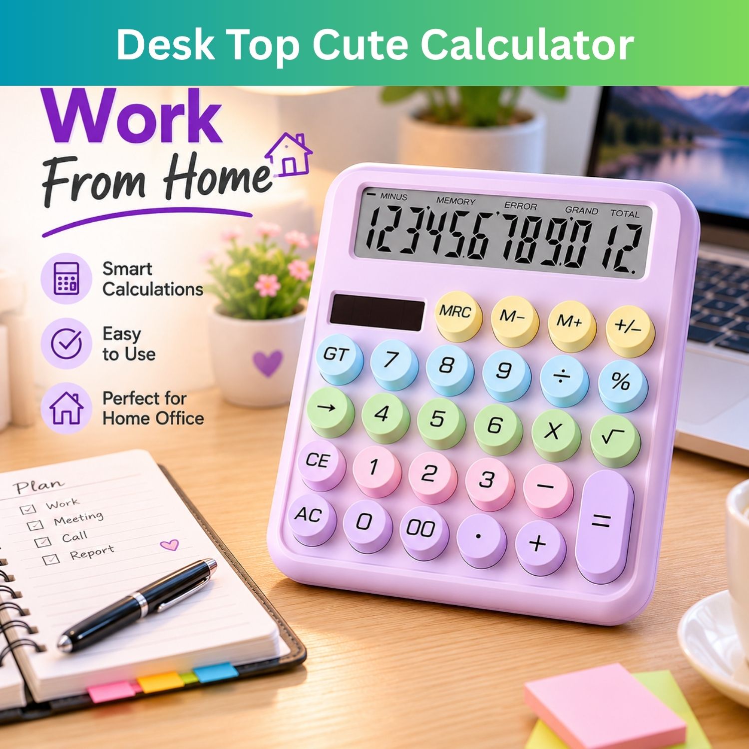 sacro Desktop Calculator 12 Digits Large LCD Display & Big Buttons For Home/OfficeB364 Financial Calculator-picture-38