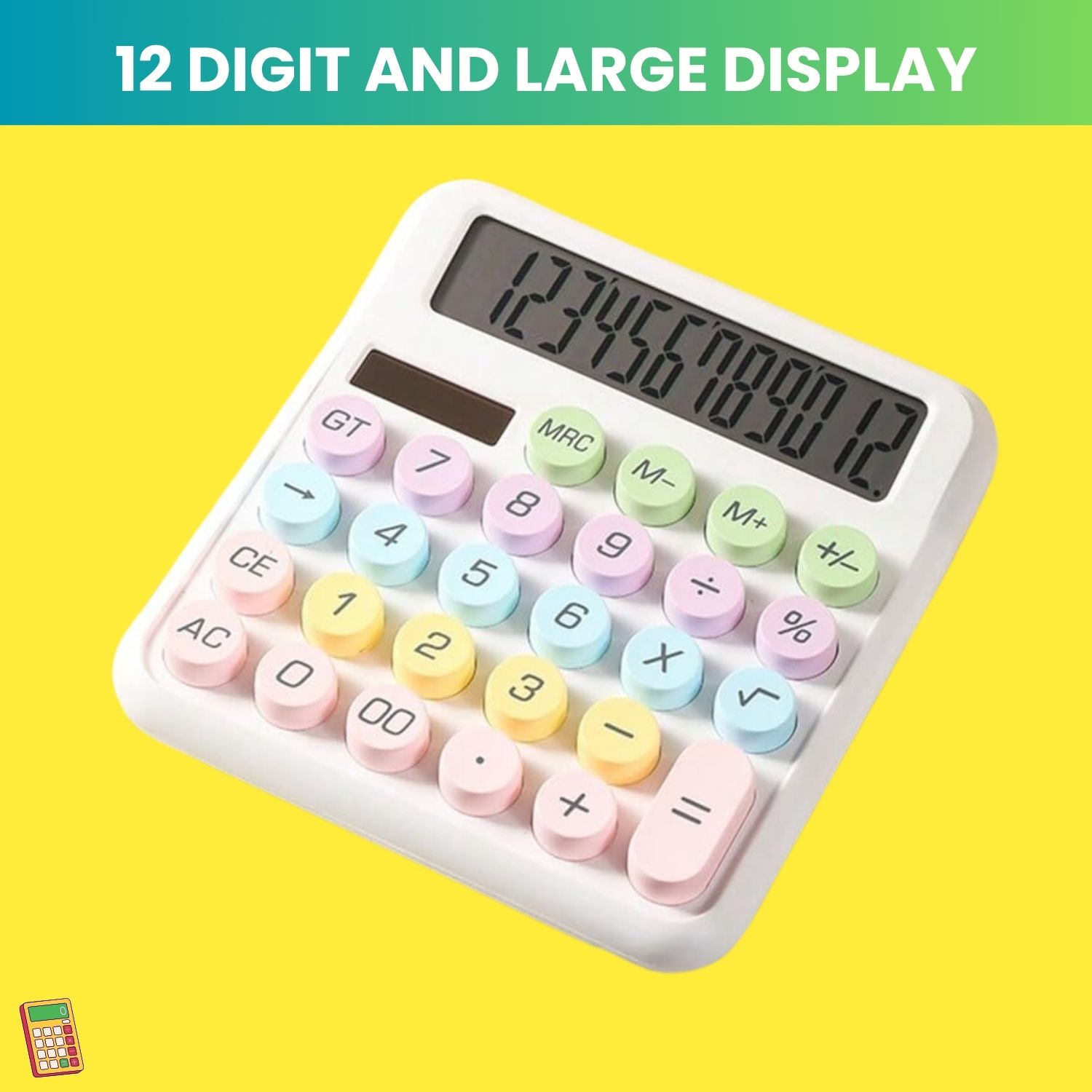 Desktop Cute Calculator, 12-Digit Large Display With Aesthetic Candy ColorO68 Desktop Cute Calculator, 12-Digit Large Display With Aesthetic Candy ColorW68 Basic Calculator-image-49