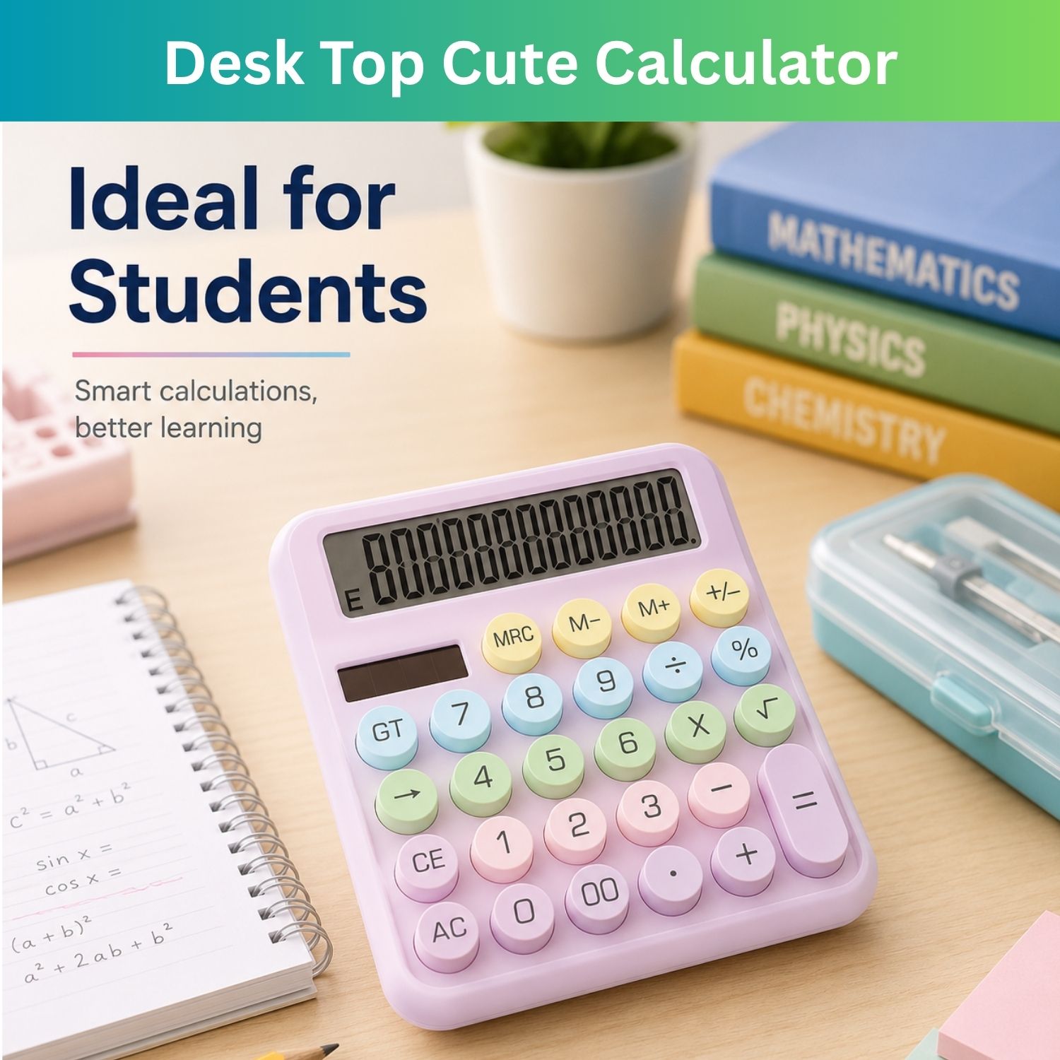 Desktop Calculator 12 Digits Large LCD Display & Big Buttons For Home/OfficeN263 Financial Calculator-image-18