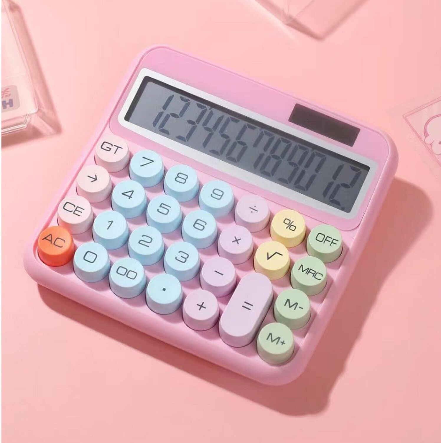 kitchexpo 957 Colorful Large LCD Electronic Calculator Big Button Desktop Calculator 12 Digit Financial Calculator-picture-45
