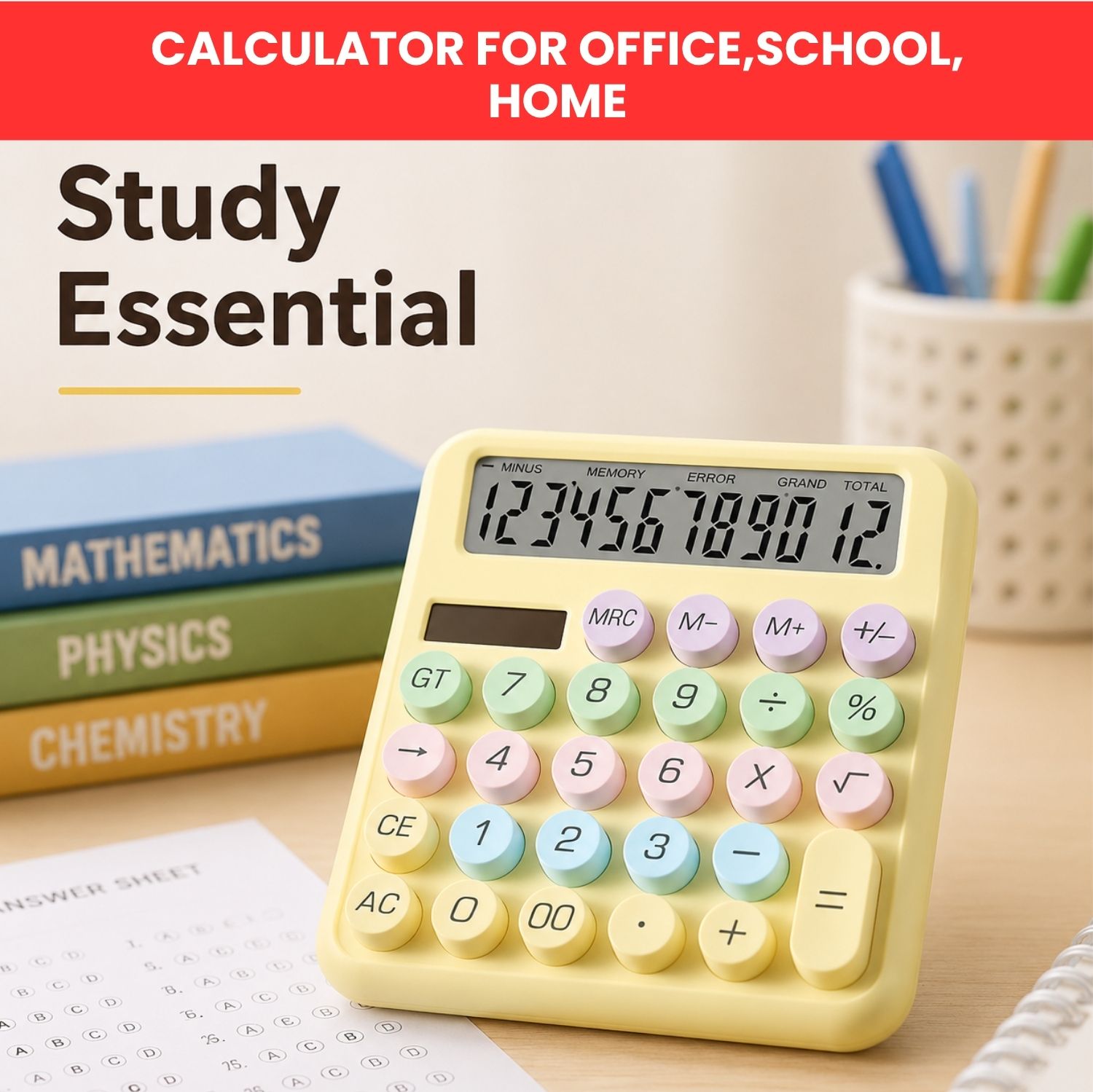 Desktop Calculator 12 Digits Large LCD Display & Big Buttons For Home/OfficeM84 Financial Calculator-image-17