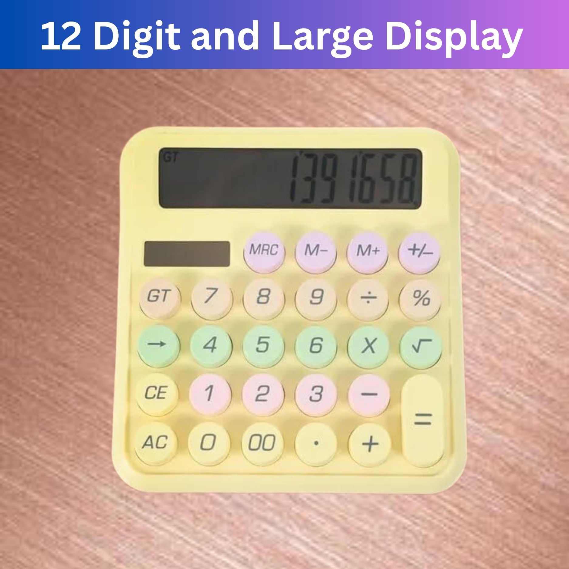 Desktop Calculator, 12-Digit Large LCD and Large Buttons for Office, Homes T299 Basic Calculator-image-43