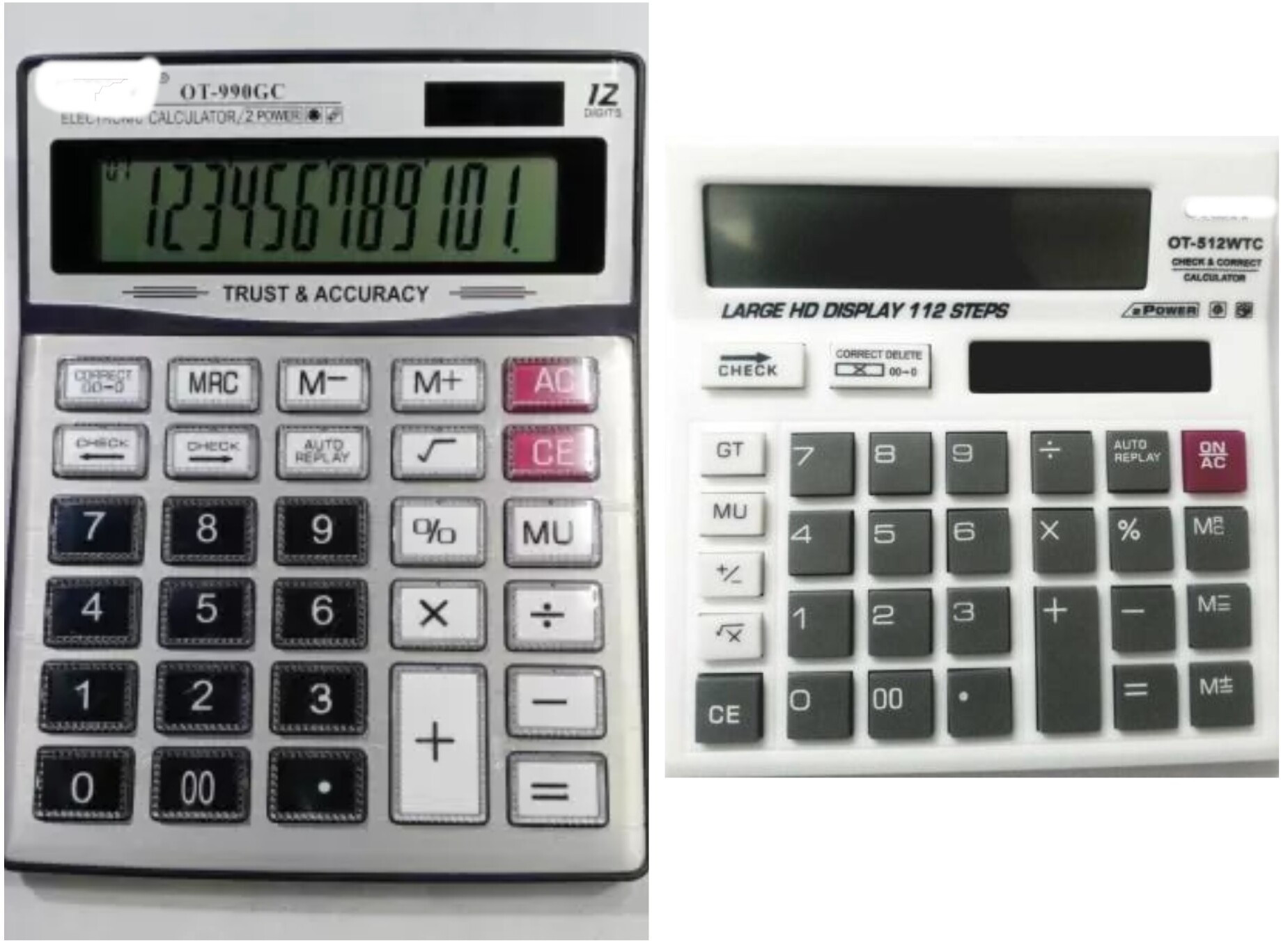 german valley A Superb Calculator Combo OT-990 And 512WTC Grey 12Digit 990+512WTCgrey Basic Calculator image 1