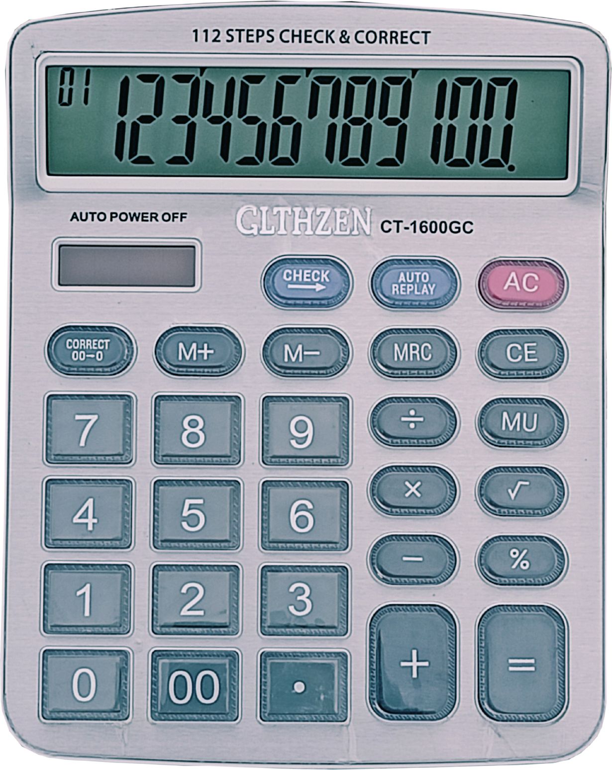githzen CT-1600GC 112 Steps Check, 12 Digits & 5 Inch Large Display, Two Way Power, Electronic Financial Calculator-picture-23