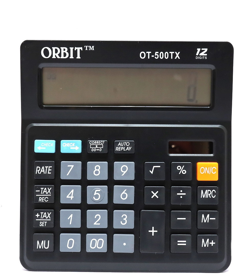 villy Premium Check & Correct Calculator – 12-Digit HD Display | Solar Powered ORBIT OT-500TX BasicCalculator image 1