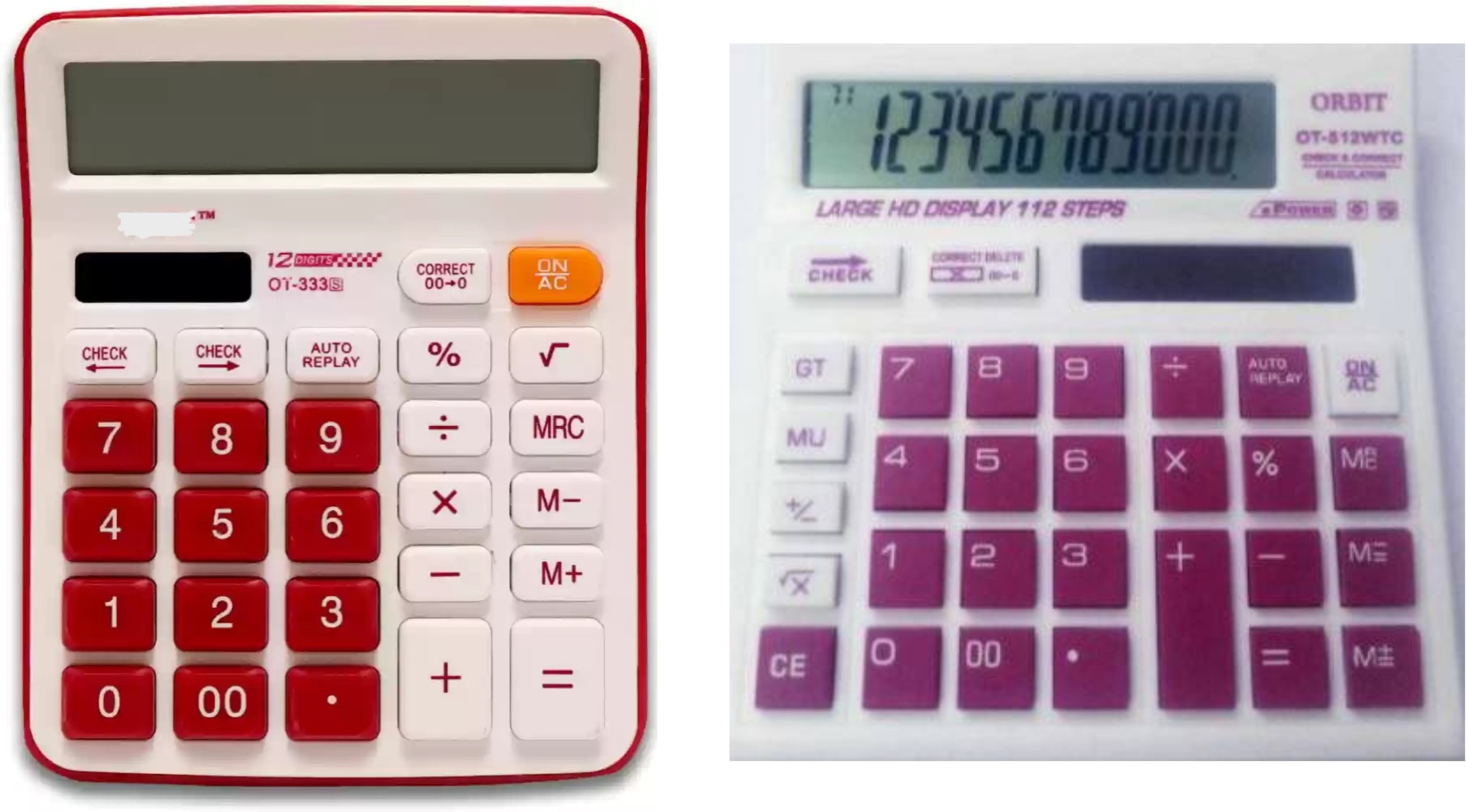 german valley A Superb Calculator Combo of 333Maroon And 512WTCMaroon With Soft Keys Basic Calculator image 1