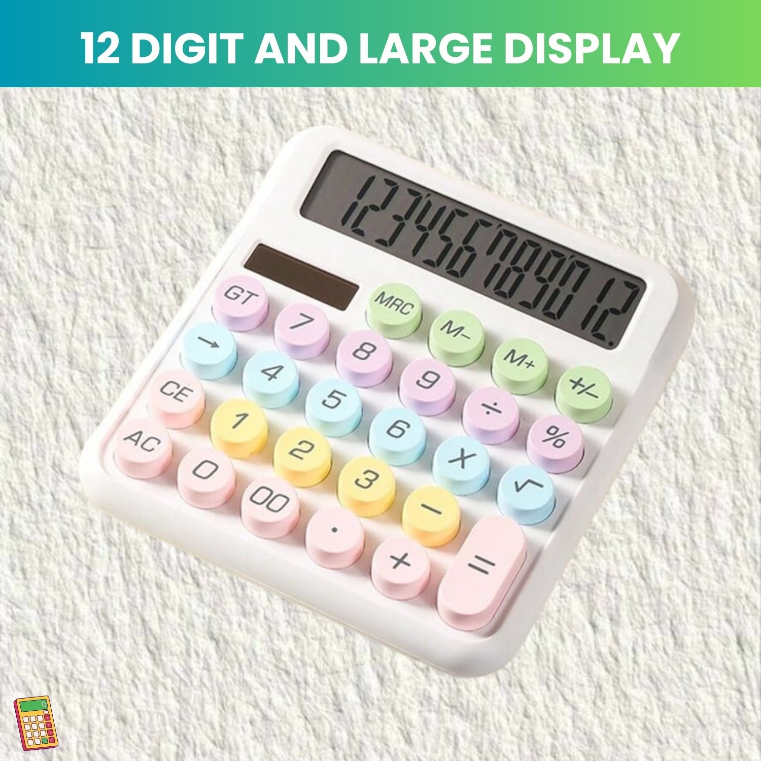 frony Desktop Cute Calculator, 12-Digit Large Display With Aesthetic Candy ColorY475 Desktop Cute Calculator, 12-Digit Large Display With Aesthetic Candy ColorQ475 Basic Calculator-picture-18