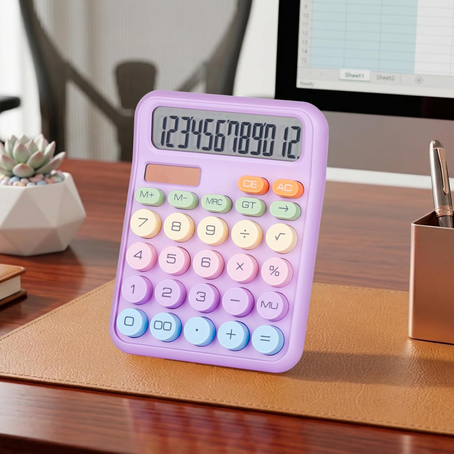 vanzara Portable 12-Digit Calculator with Big Display, Fast Input Keys D238 Standard 12-Digit Office Calculator with Large LCD Display, Dual Power C238 Financial Calculator-picture-11