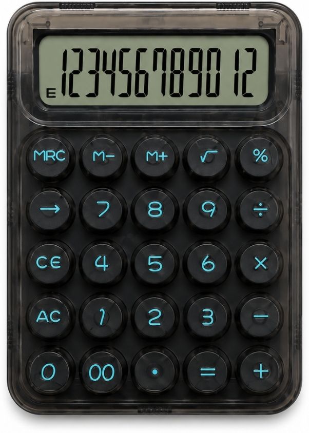 Transparent Calc-02 Transparent 12 Digit Calculator with Large LCD for Students, School & Shop Basic Calculator-image-2