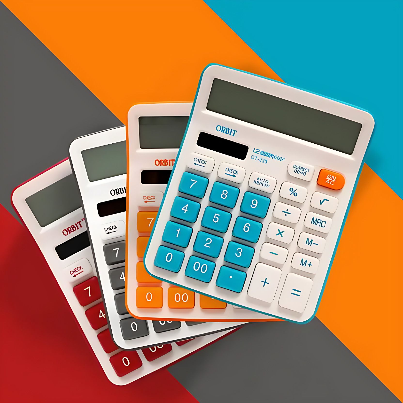 Smart 12 Digit Calculator, Extra Large Display, Solar & Battery OT-333c Basic Calculator