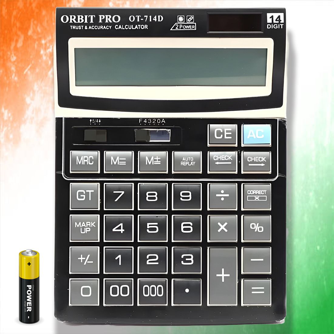 714D Financial/Commerce Calculator Solar/Battery Powered 14 Digit OT714D Financial Calculator-image-3