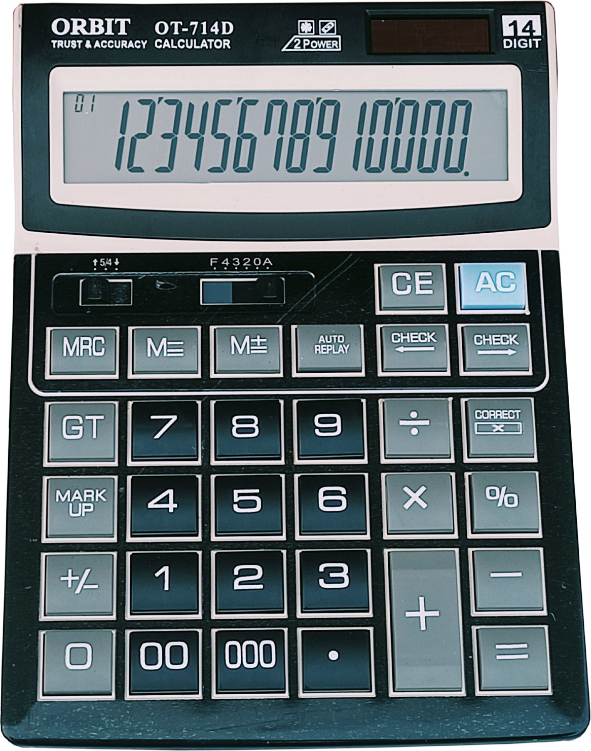 OT-714 Orbit 14 Digit 5 Inch Big Display,112 Steps Check, Auto Replay, Real Solar FinancialCalculator-image-48