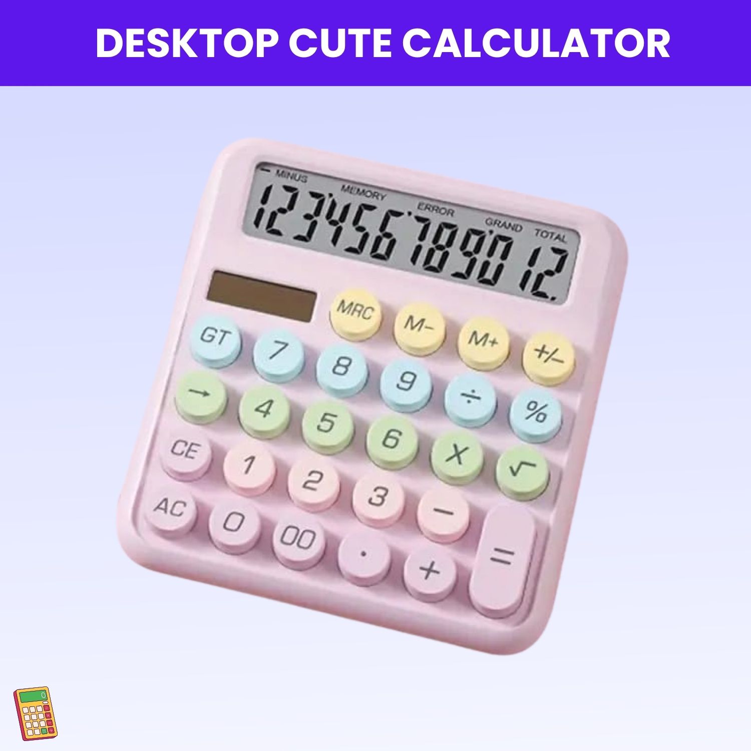 yaroh Desktop Cute Calculator, 12-Digit Large Display With Aesthetic Candy ColorW494 Desktop Cute Calculator, 12-Digit Large Display With Aesthetic Candy ColorW494 Basic Calculator-picture-17
