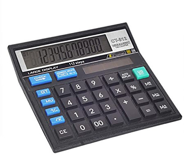 shreeshayamtrader CALCULATOR512-07 Digit Large Display 112 Steps Check & Correct Electronic Calculator BL512 FinancialCalculator image 1