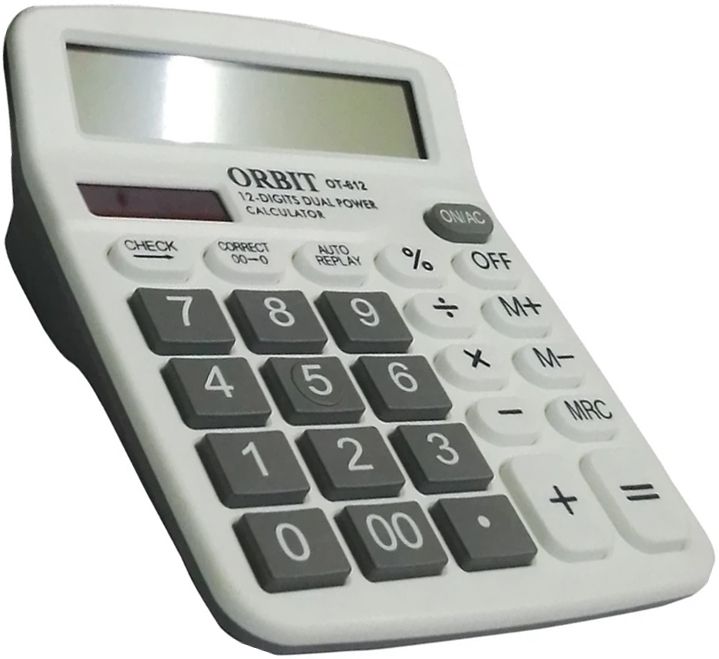Basic Multifuctional 12 Digit Dual Power Calculator With LCD Display Orbit BasicCalculator-image-6
