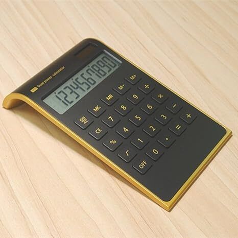 black Calculator, Slim Elegant Design Calculator, Slim Elegant Design, Dual Powered Desktop, Solar Power, 10 DBlack Financial Calculator-image-40