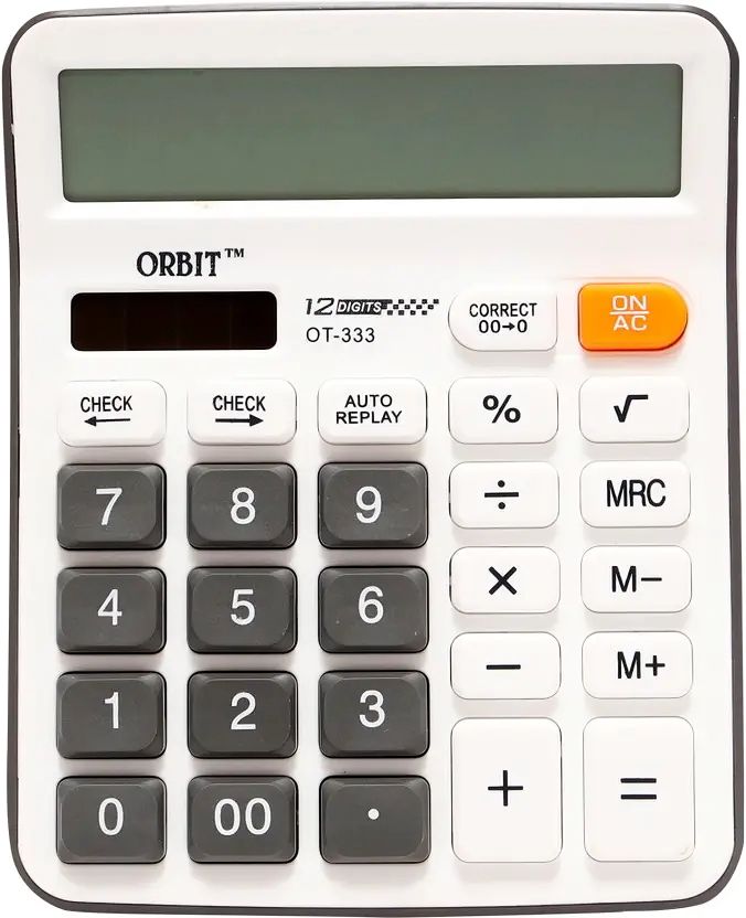 12 Digit Calculator with Large LCD, Dual Power & Big Buttons OT-333c Basic Calculator
