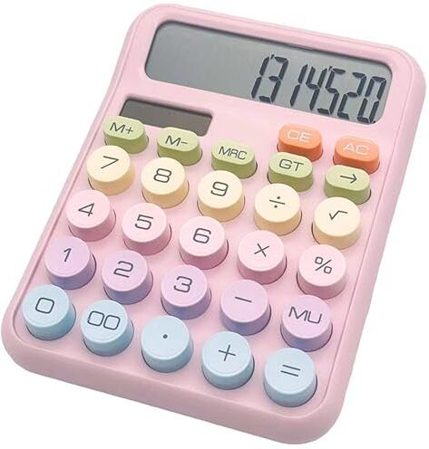 ‎12 Digits Large LCD Display pink Electronic Desktop Calculators for boys and Girls Basic Calculator-image-46
