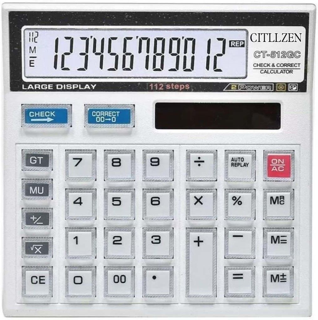 ajtraderss CT 512 GC White Electronic Calculator for Office and Home CT 512 GC White Electronic Calculator for Office and Home BasicCalculator-picture-10
