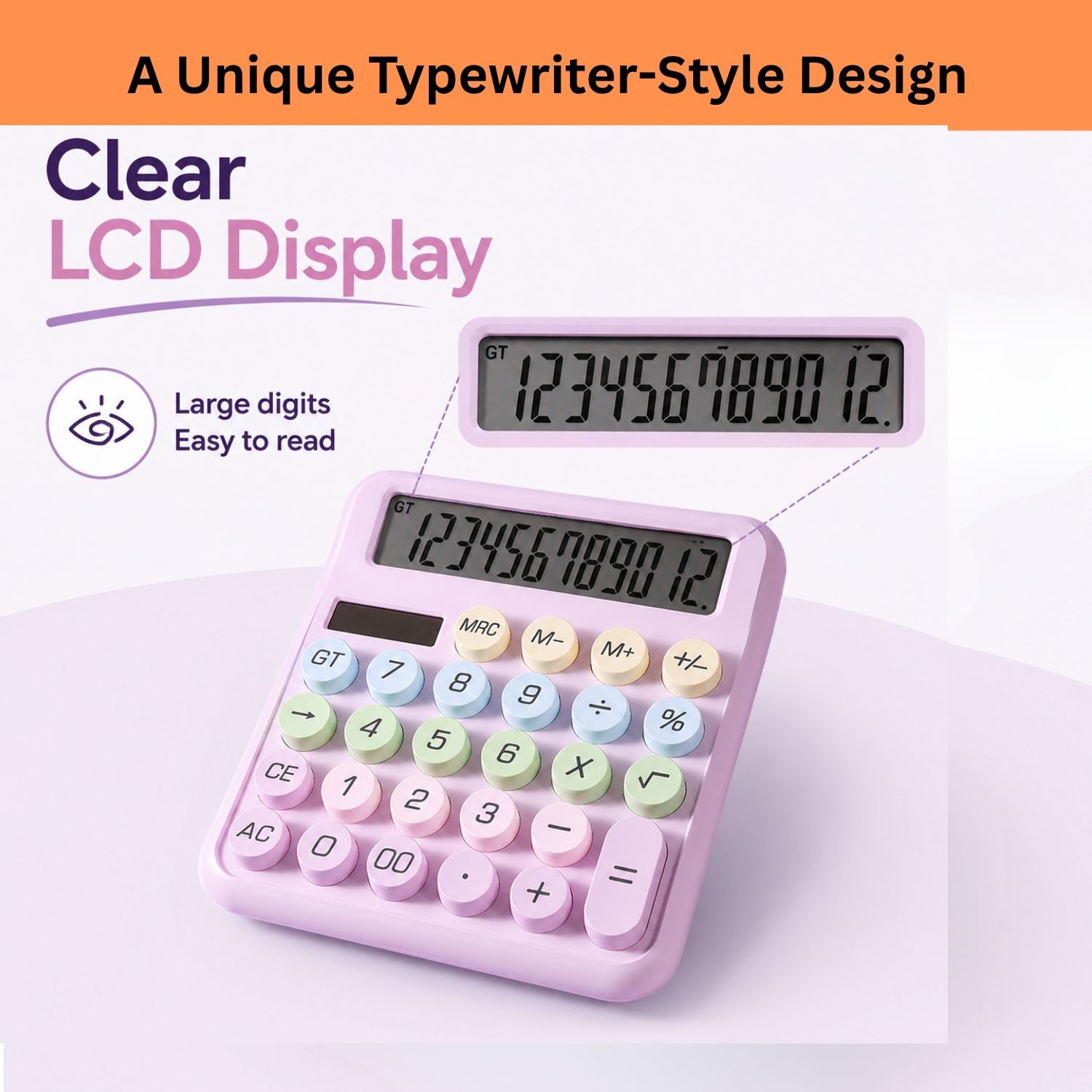 Desktop Calculator 12 Digits Large LCD Display & Big Buttons For Home/OfficeM336 Financial Calculator-image-43