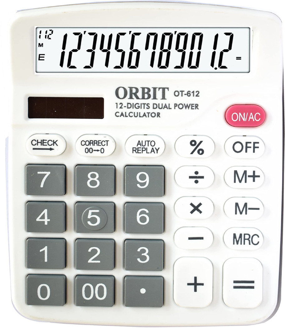 pw pencilwala SUPER STYLISH EVERYDAY MULTI PURPOSE USE DUAL POWER OT-612 DUAL POWER FAIR & FAST WHITE BasicCalculator image 1