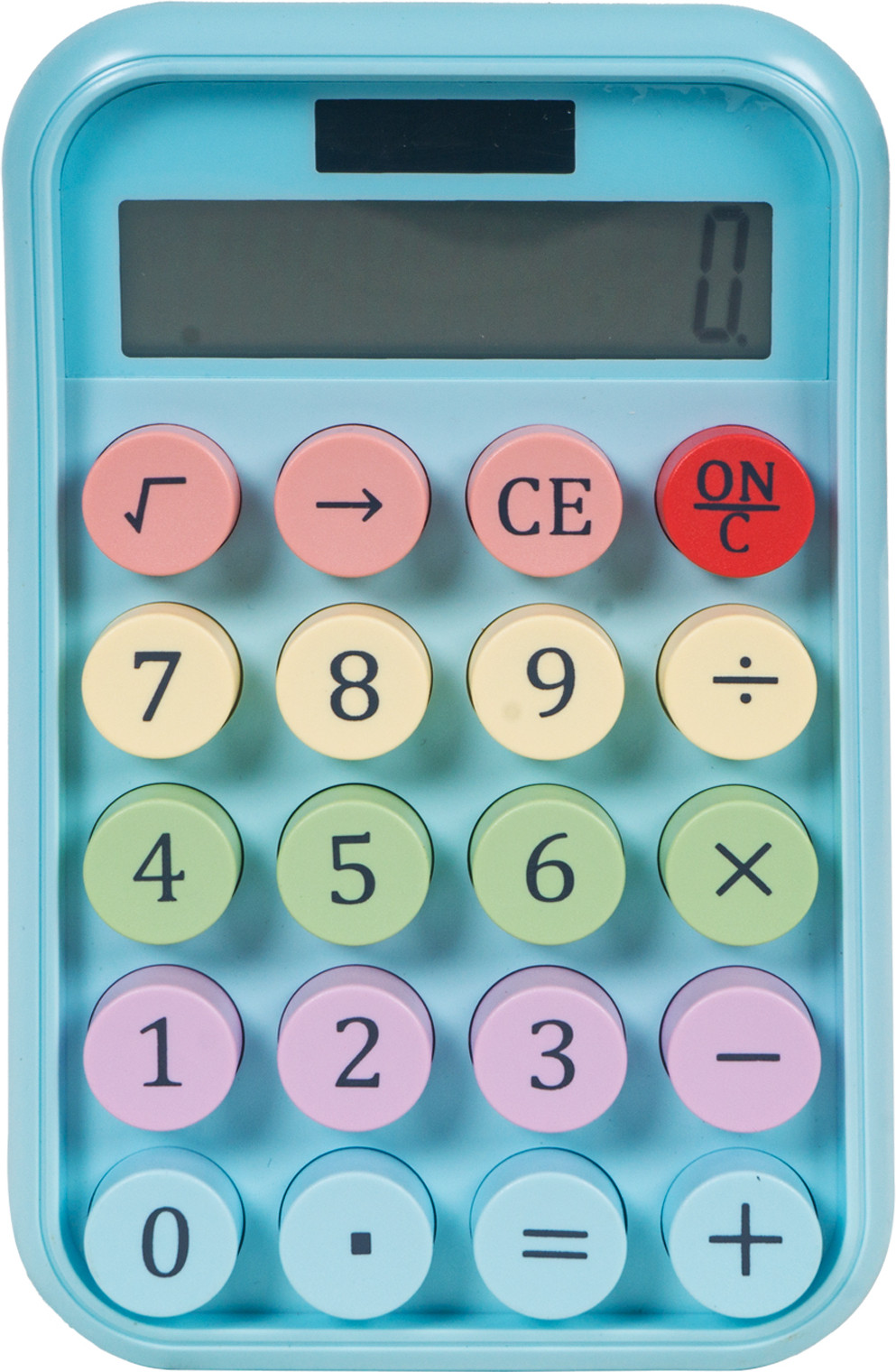 wishkey MathCal02 Battery and Solar Dual Powered 10 Digit LCD Display 15° Tilt Screen Calculator Basic Calculator image 1