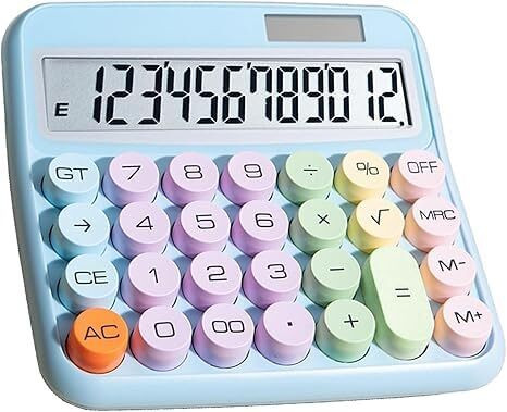 parspar 12 Digit Calculator, Big Buttons Easy to Press,Colorful Candy Calculator Aesthetic and Cute Desktop Calculator for Office, School, Home, Business use Basic Calculator image 1