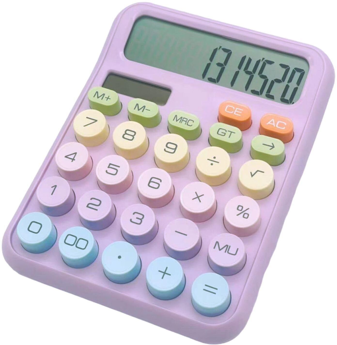 12 Digit Big disktop calculator Mechanical Calculator Big Buttons, Colorful Candy BasicCalculator-image-14