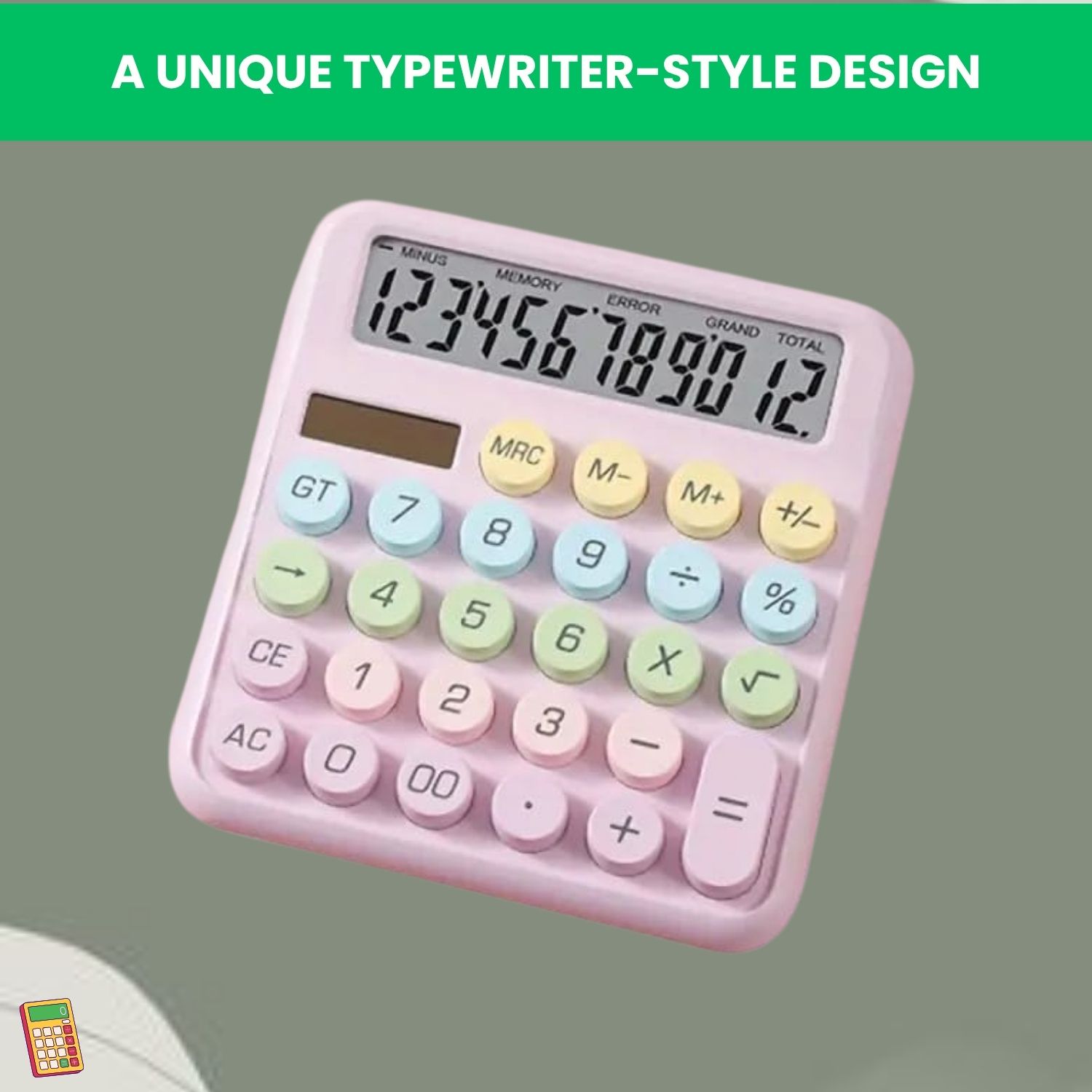 Desktop Cute Calculator, 12-Digit Large Display With Aesthetic Candy ColorU272 Desktop Cute Calculator, 12-Digit Large Display With Aesthetic Candy ColorW272 Basic Calculator-image-42