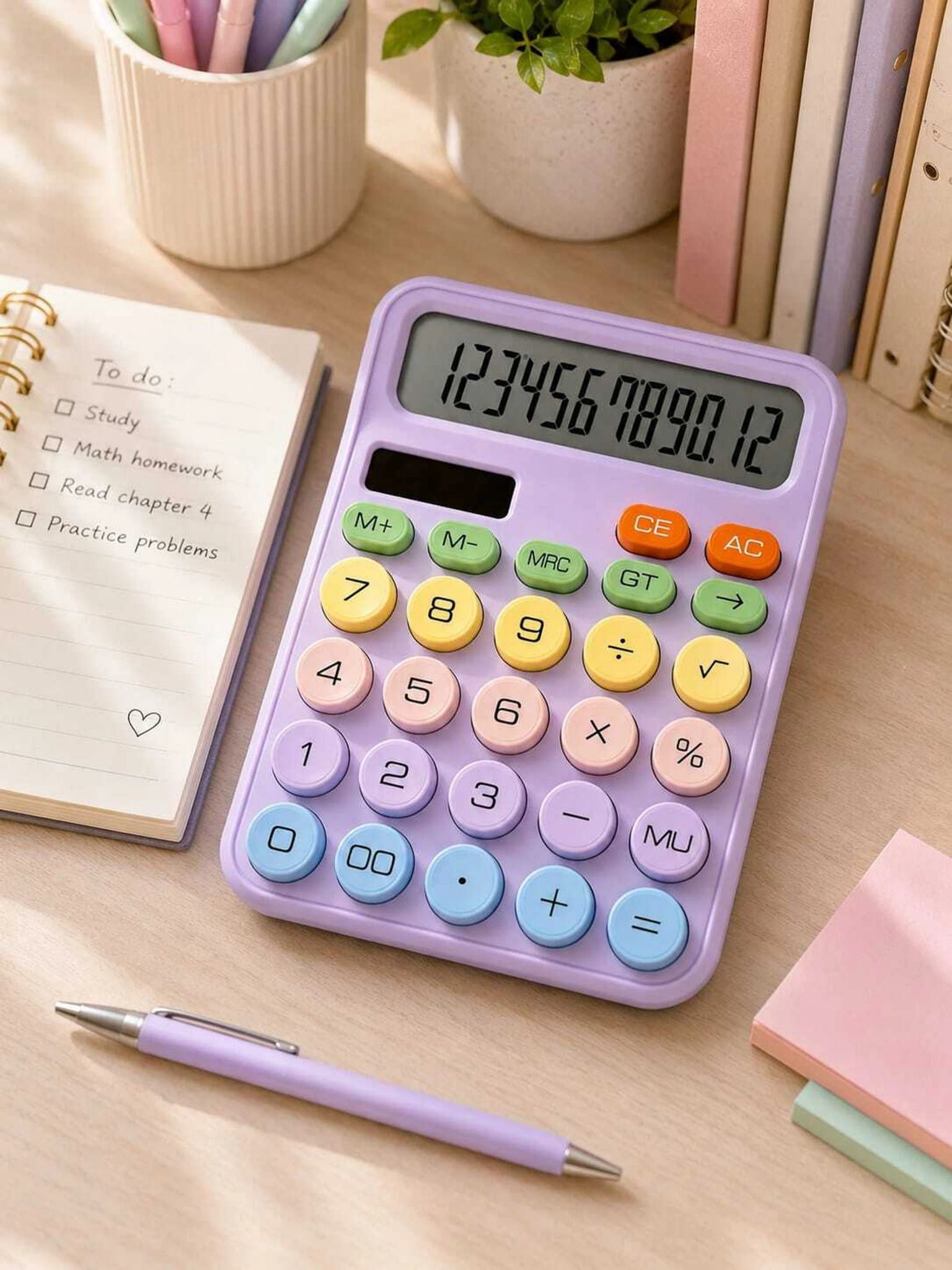 vanzara Portable 12-Digit Calculator with Big Display, Fast Input Keys D140 Standard 12-Digit Office Calculator with Large LCD Display, Dual Power C140 Financial Calculator-picture-23