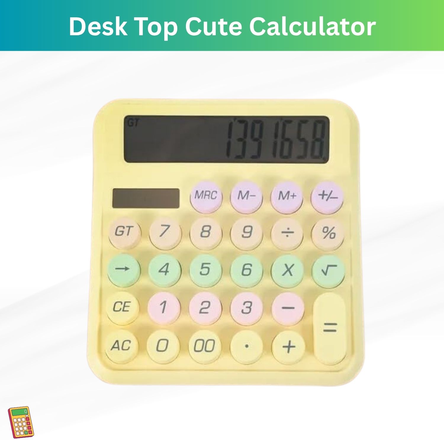 clairbell Desktop Cute Calculator, 12-Digit Large Display With Aesthetic Candy ColorI237 Desktop Cute Calculator, 12-Digit Large Display With Aesthetic Candy ColorE237 Basic Calculator-picture-4