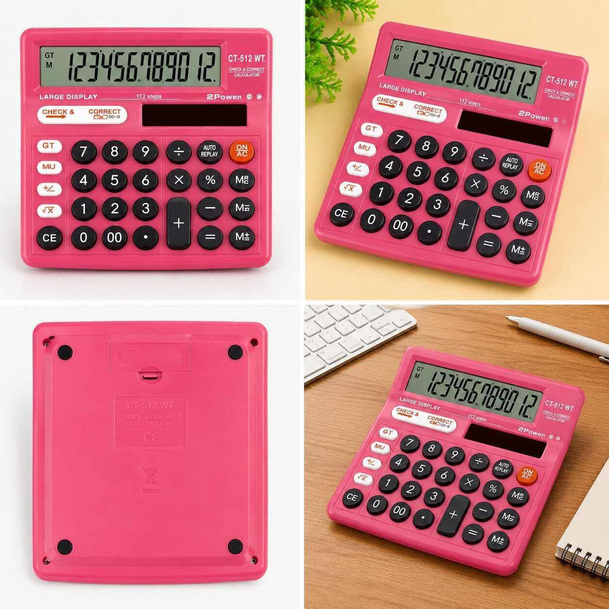 Calculator 12 Digit 12-Digit Check & Correct Desktop Calculator – Dual Power Electronic Calculator Basic Calculator-image-35
