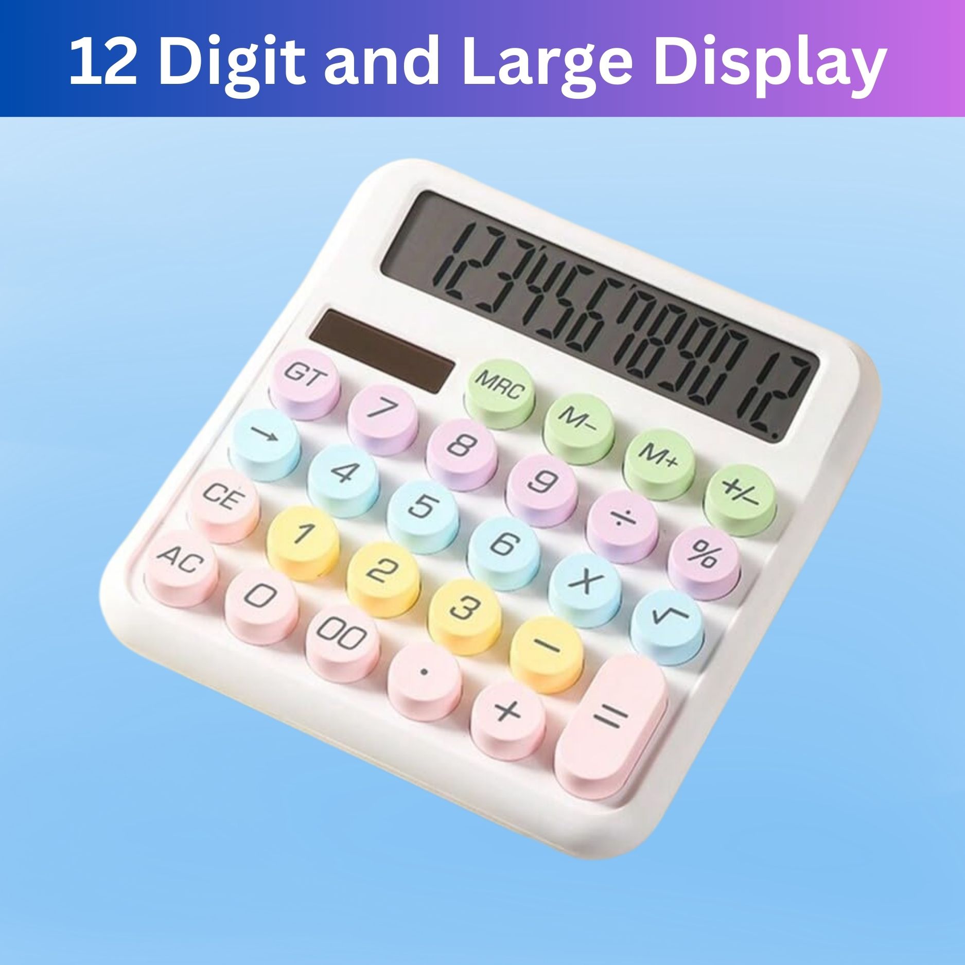 Desktop Calculator, 12-Digit Large LCD and Large Buttons for Office, Homes A412 Basic Calculator-image-39