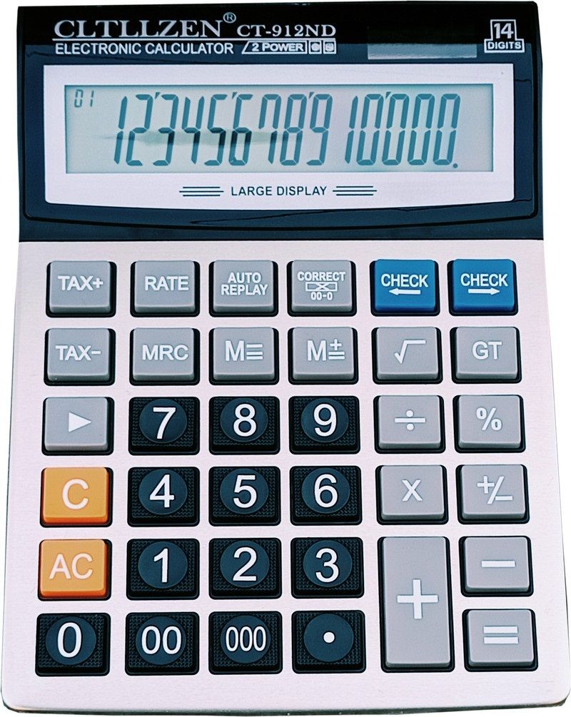 CT-912ND Dual power New 14 Digit Large Display Calculator | Office, Accountant & Business Use | Basic Calculator-image-24